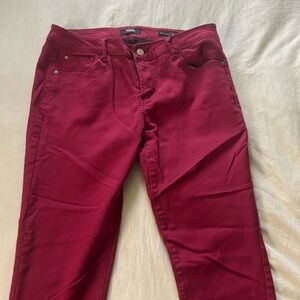Women’s Maroon Skinny Mid Rise Jeans